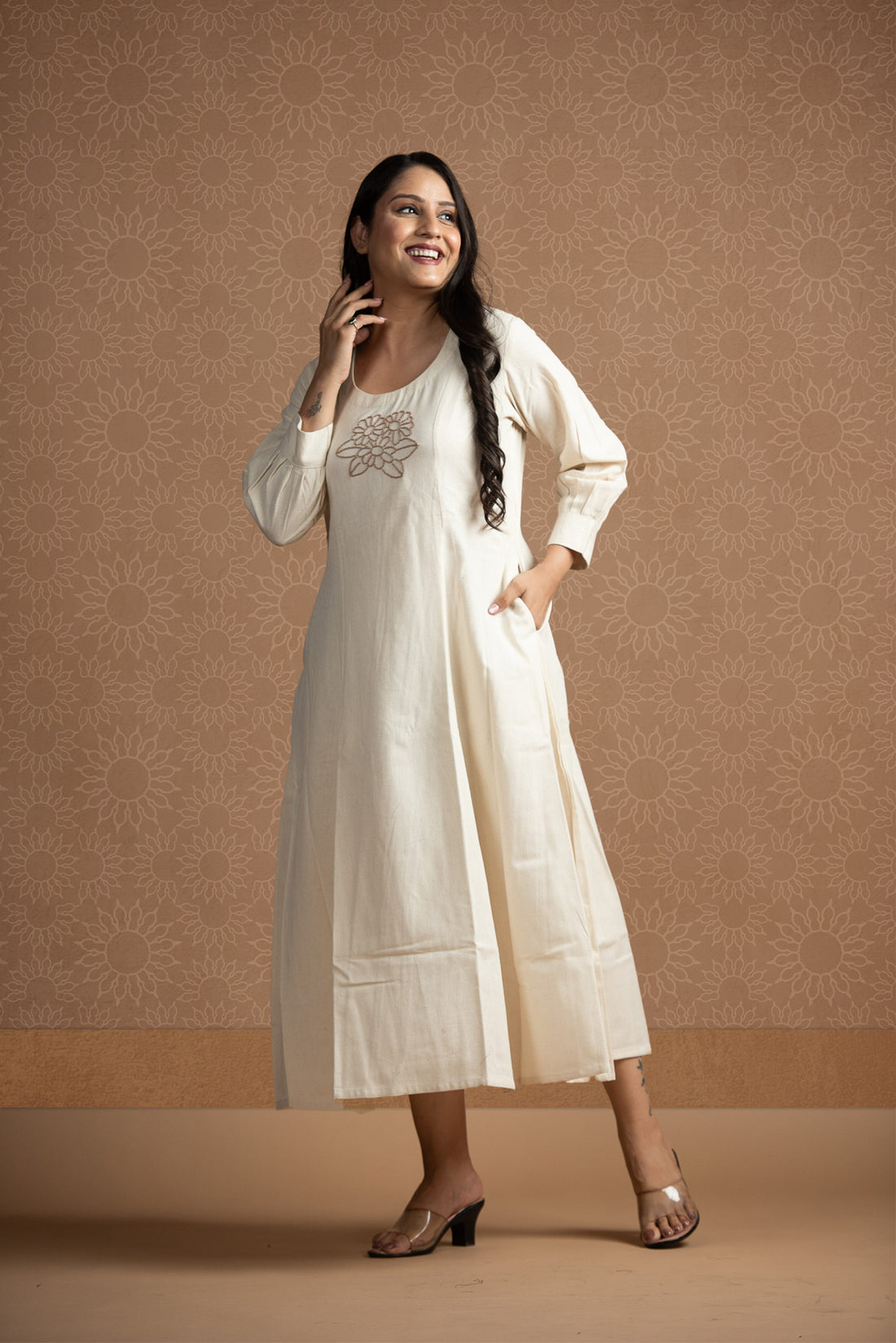 Pearl White Cotton Flex 6 Kali Flair Dress
