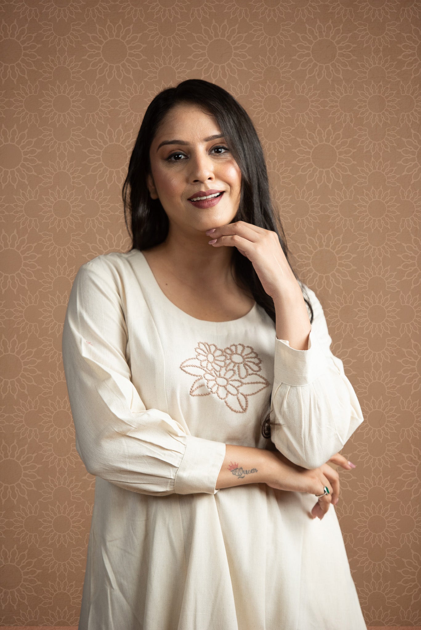 Pearl White Cotton Flex 6 Kali Flair Dress