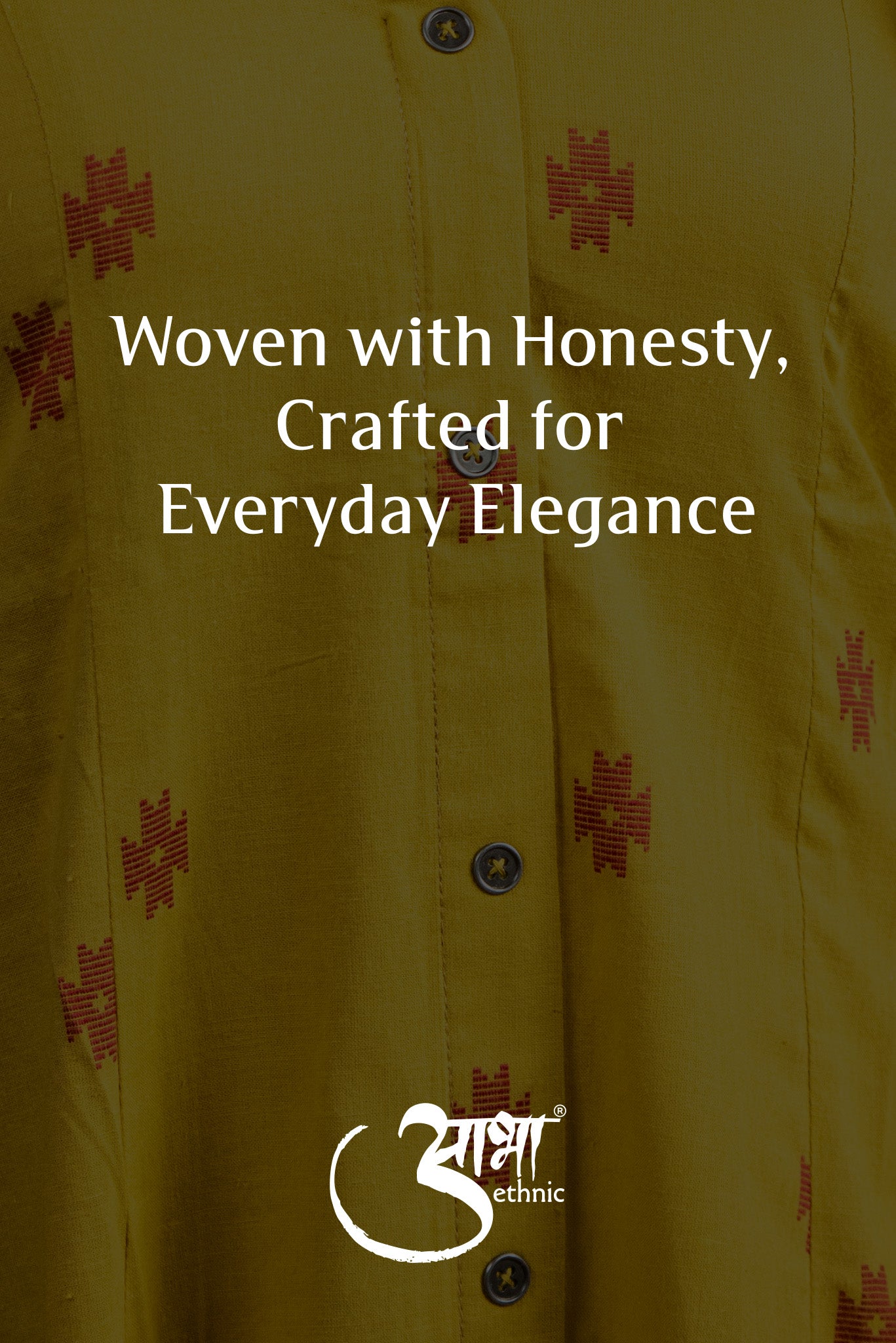 Classic Yellow Cotton Dobby Haulter 6-kali Open Front A-line Dress