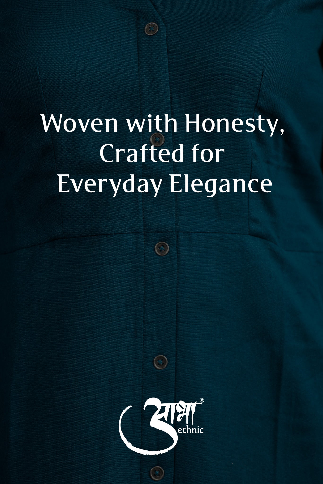 Royal Blue Cotton Dobby Halter Front-Open A-line Dress