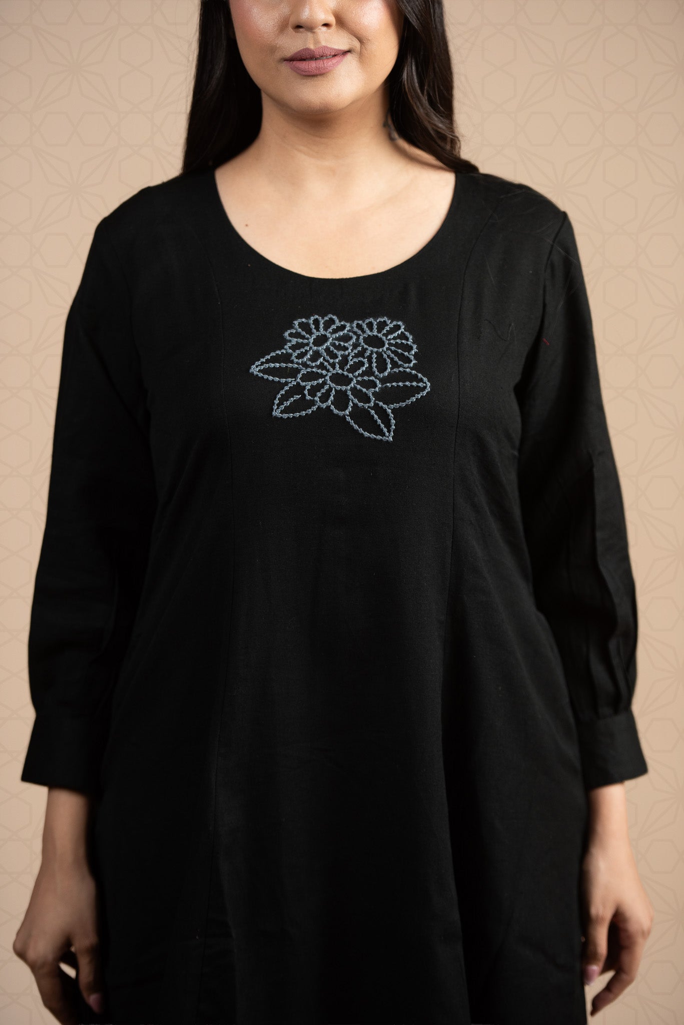 Black Colour 12 Kali haulter Short Kurti