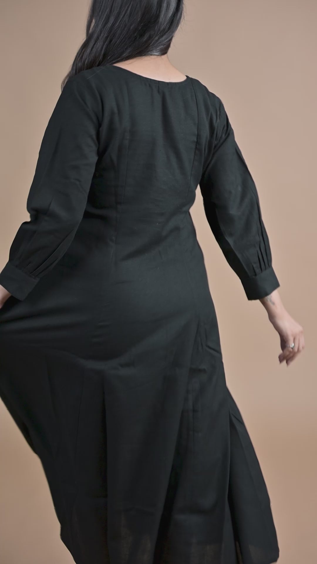 Black Colour 12 Kali haulter Short Kurti